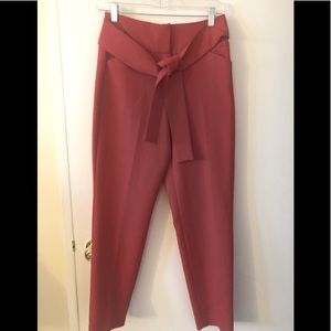 Dynamite High-waist belted pant -Burgundy